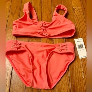 Raisins Girls Newport Bikini Set – Size 10 – Coral – New With Tags